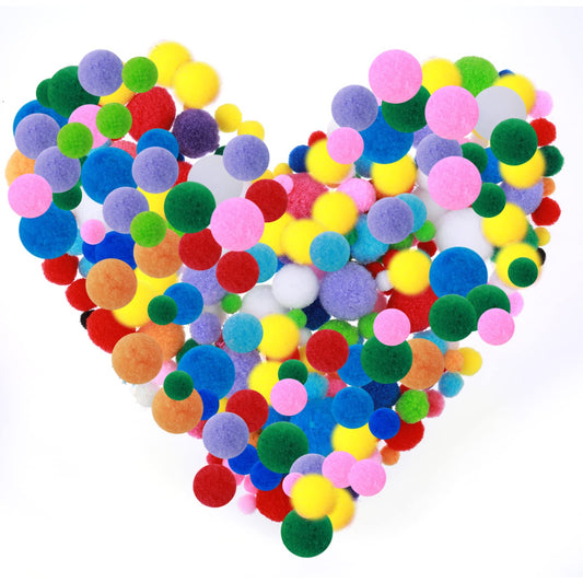 WLLHYF 300Pcs Multicolor Polyester Pom Pom Balls for DIY Craft Art