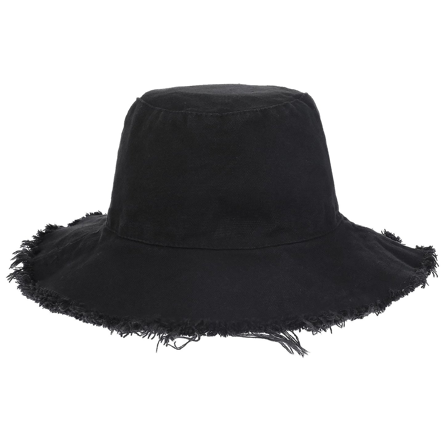Sibba 1 PC Bucket Hat Beach Sun Protection Summer Foldable Wide Brim Fishing Cap Sunhat Casual Vacation Aesthetic Accessories Girl Women Kids Travel (Black)
