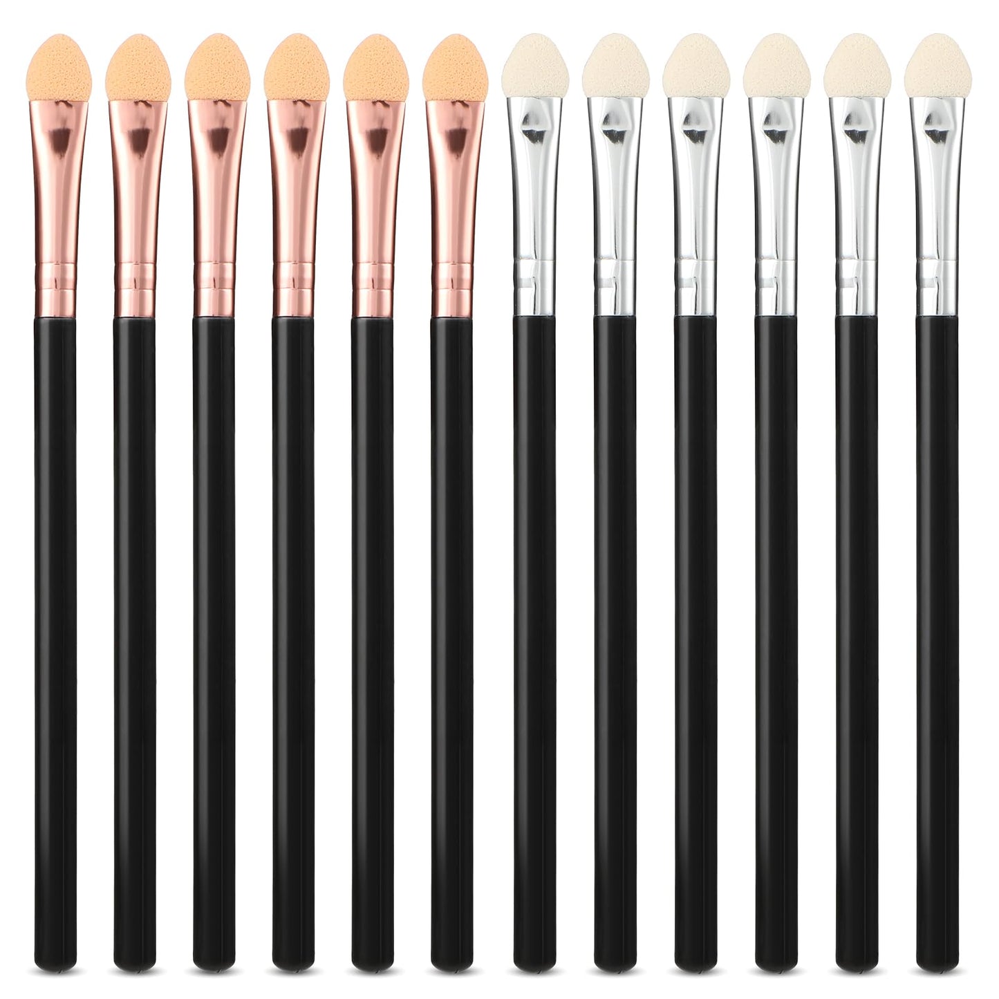 Sibba Makeup Brushes Set 12 Pcs Sponge Eyeshadow Brush Kits Eye Applicator Double Sided Reusable Eyemakeup Tool Multifunctional Make Up Accessories Fit Lip Beauty, Eye Shadow, Makeup Lover