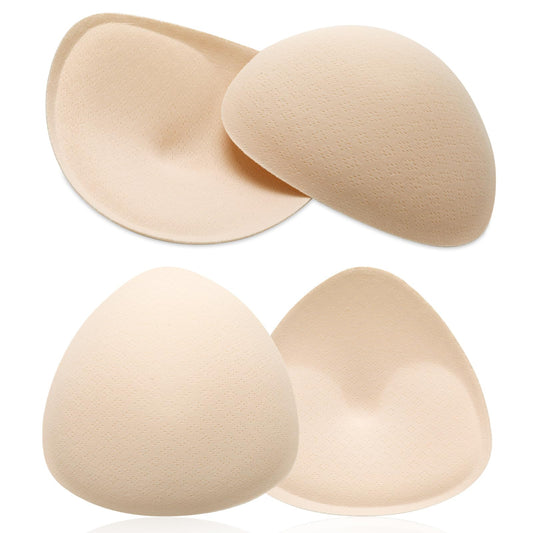 Sibba Bra Pads Inserts 2 Pairs Washable Sponge Bras Inserts Removable Bra Cups Enhancers Tape Lingerie Lift Cup Invisible Chest Coverings Sponge Boob for BIkini Swimsuit Sport