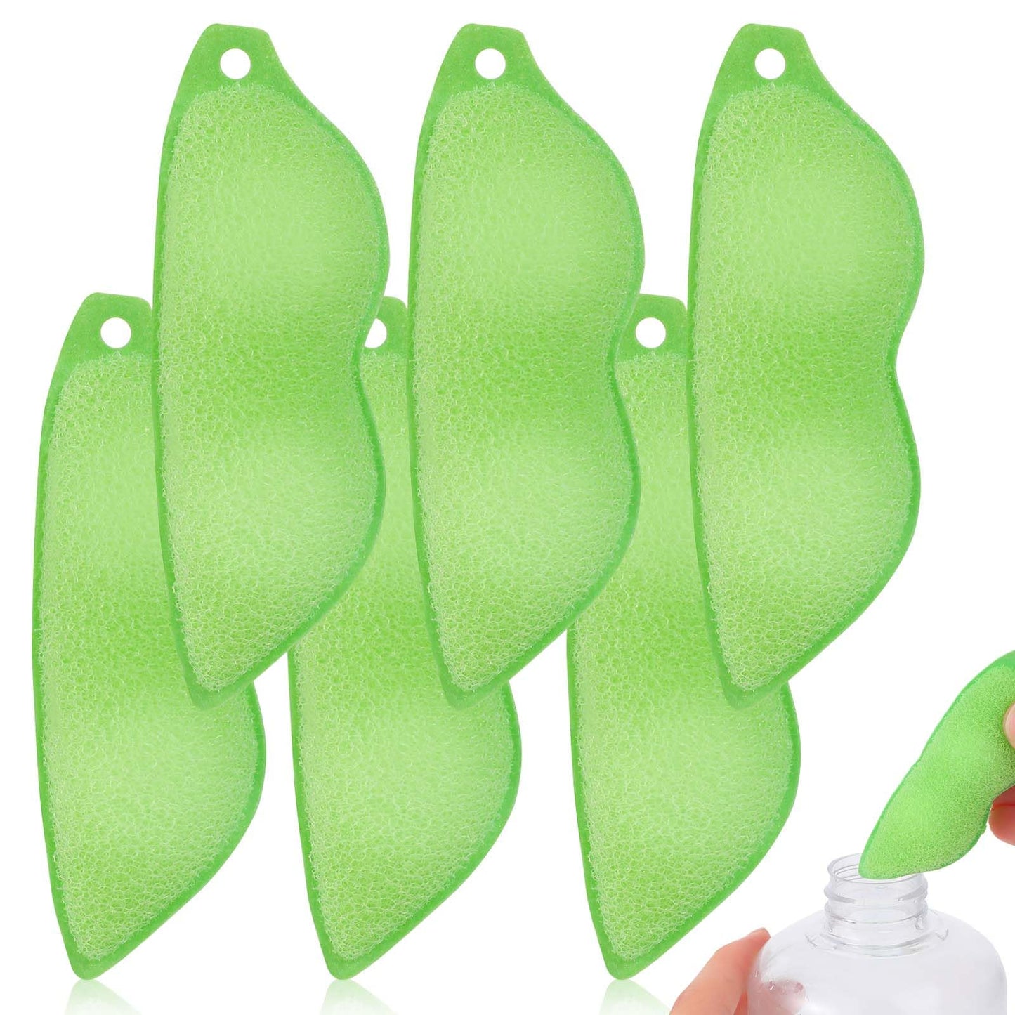 Dimeho 6 Pcs Beans Bottle Cleaner Reusable Bottle Cleaning Sponge Heat Resistance Bottle Sponge Beans-Shaped Water Bottle Brush for Internal Cleaning of Small Mouth