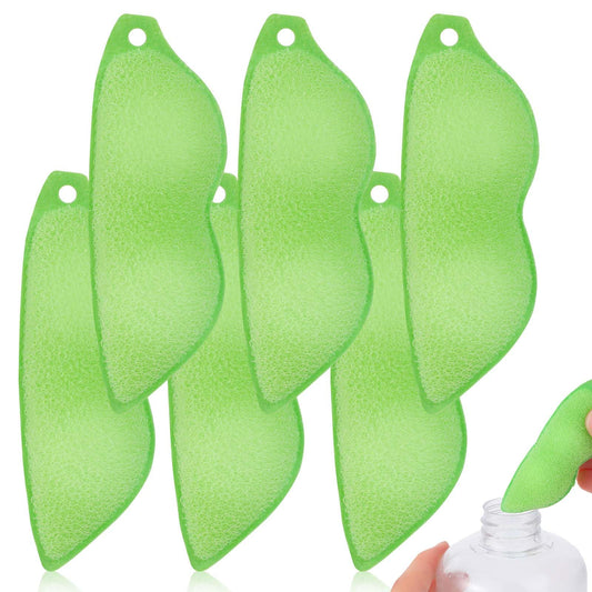 Dimeho 6 Pcs Beans Bottle Cleaner Reusable Bottle Cleaning Sponge Heat Resistance Bottle Sponge Beans-Shaped Water Bottle Brush for Internal Cleaning of Small Mouth