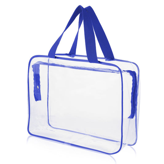 Sibba Clear Tote Bag, Large Transparent Storage Makeup Bags Waterproof Transparent Cosmetic Gags, Zipper Toiletry Organizer Storage Handbag Travel Accessory, Clear, Fashion, Blue, Fashion