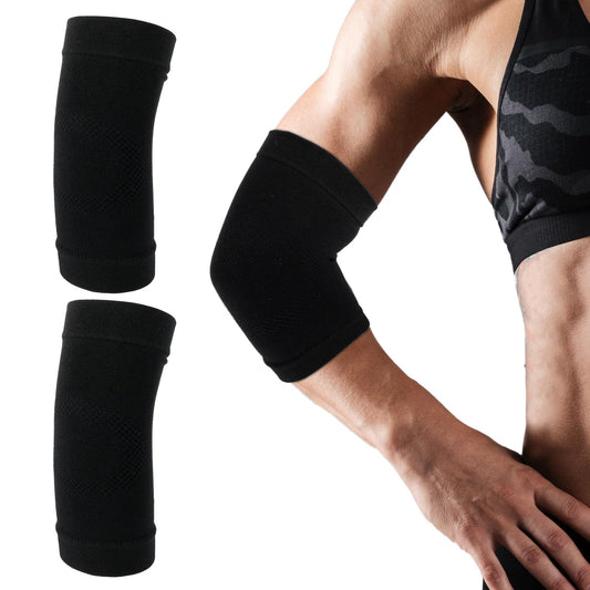 COMNICO Elbow Brace Compression Sleeve Nylon Tennis Golfers Elbow Joint Support Sports Protection Arm Support Sleeves Pain Relief Pads for Women Men (Black)