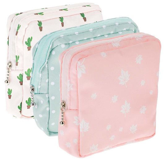 3 PCS Sanitary Pad Storage Bag Portable Period Bag for Teen Pads/Sanitary Napkins/Tampons, Sanitary Napkin Storage Bag First Period Gifts for Teen Girls School, Daily Hygiene Bag Travel Containers