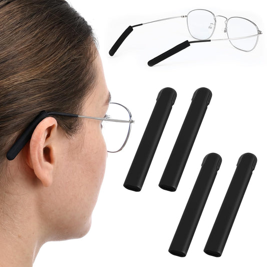 Sibba 3 Pairs Glasses Ear Cushion, Silicone Non Slip Eyeglasses Ear Grippers Anti-Slip Eyeglasses Temple Tips Sleeve Eyeglass Ears Cushions Solution for Sore Ears for Pain and Glasses Slip