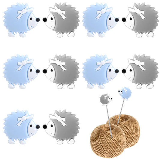COMNICO Knitting Needle Stoppers, 10 Pcs Cute Hedgehog Needles Silicone Needle Point Protectors Tip Cover Crafting Knitting Tools Needles Supplies Accessories for Scarf Sweater