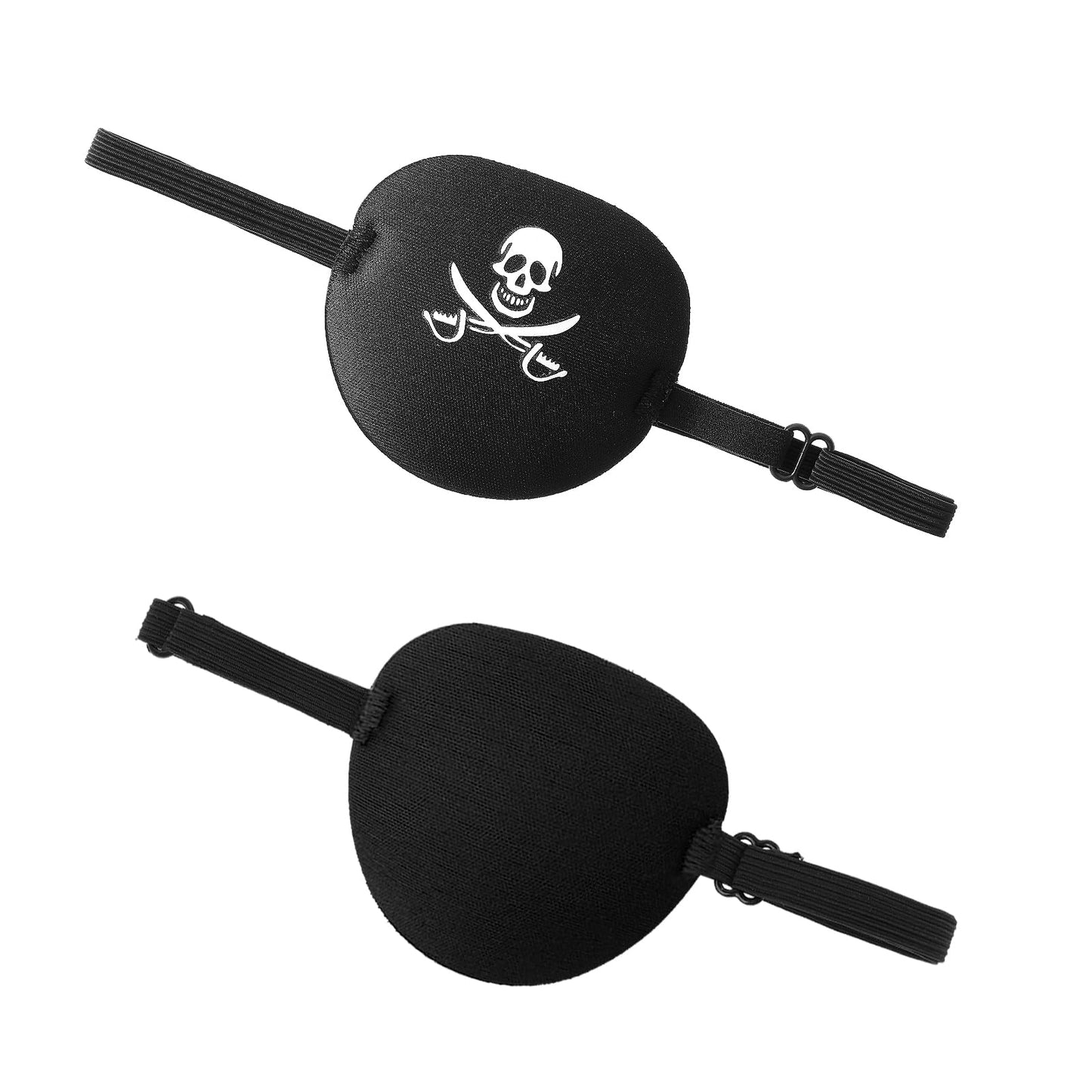 Sibba Adjustable Eye Patches for Adults Children Kids 2 PCS, Medical Eye Patch Adjustable, Adjustable Pirate Eye Patch for Left or Right Eyes Lazy Amblyopia and Cosplay