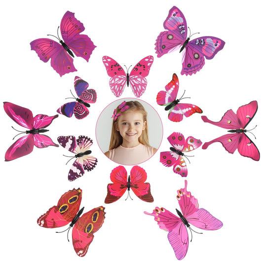 12Pcs Butterfly Hair Clips Small Realistic Colorful Hair Clips 3D Realistic Butterfly Hair Accessories Cute Vivid Decorations for Teens Girls Women Wedding Easter Christmas Spring-Fall Ornament