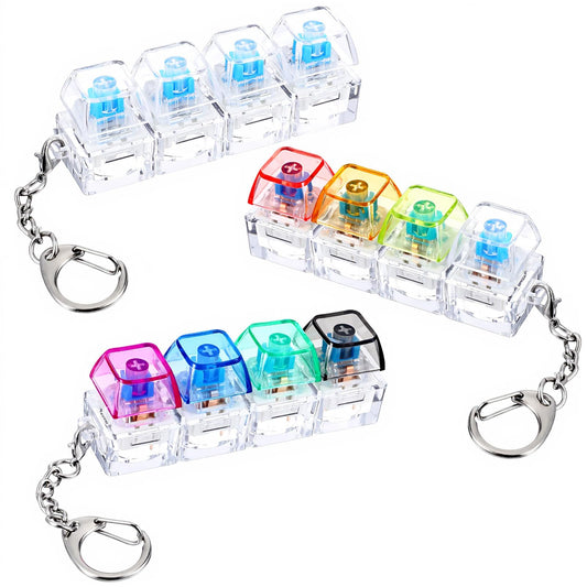 3 Pcs Keyboard Fidget Toys, Funny Fidget Keyboard Keychain, Linear Click Keychain, Keychain Keychain Keychain Design for Stress Relief for Adults