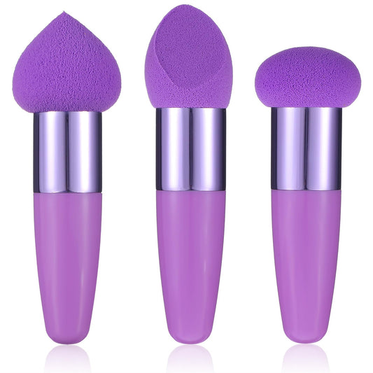 Sibba Makeup Brushes 3 PCS Powder Puff Beauty Blender Blending Sponge Coloring Concealer Applicator Foundation Setting Face Cosmetic Cosmetics Contour Stick Color Cover Sponges Set Women