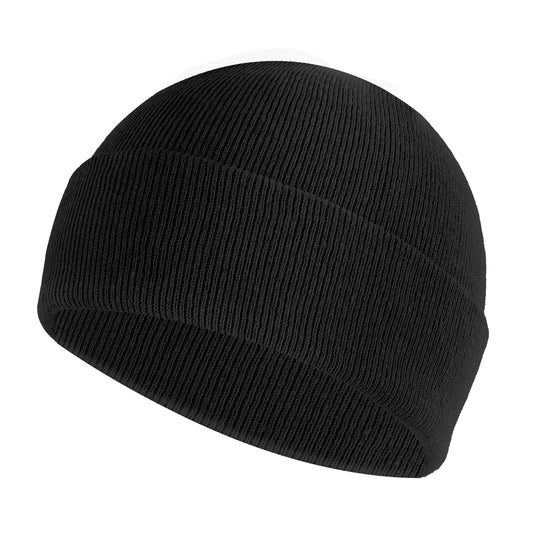 COMNICO 1 PC Knit Hat Winter Beanies Unisex Pure Cotton Windproof Beanie Hat Skull Cap Warm Snug Hat Compression Cap for Men Women (Black)