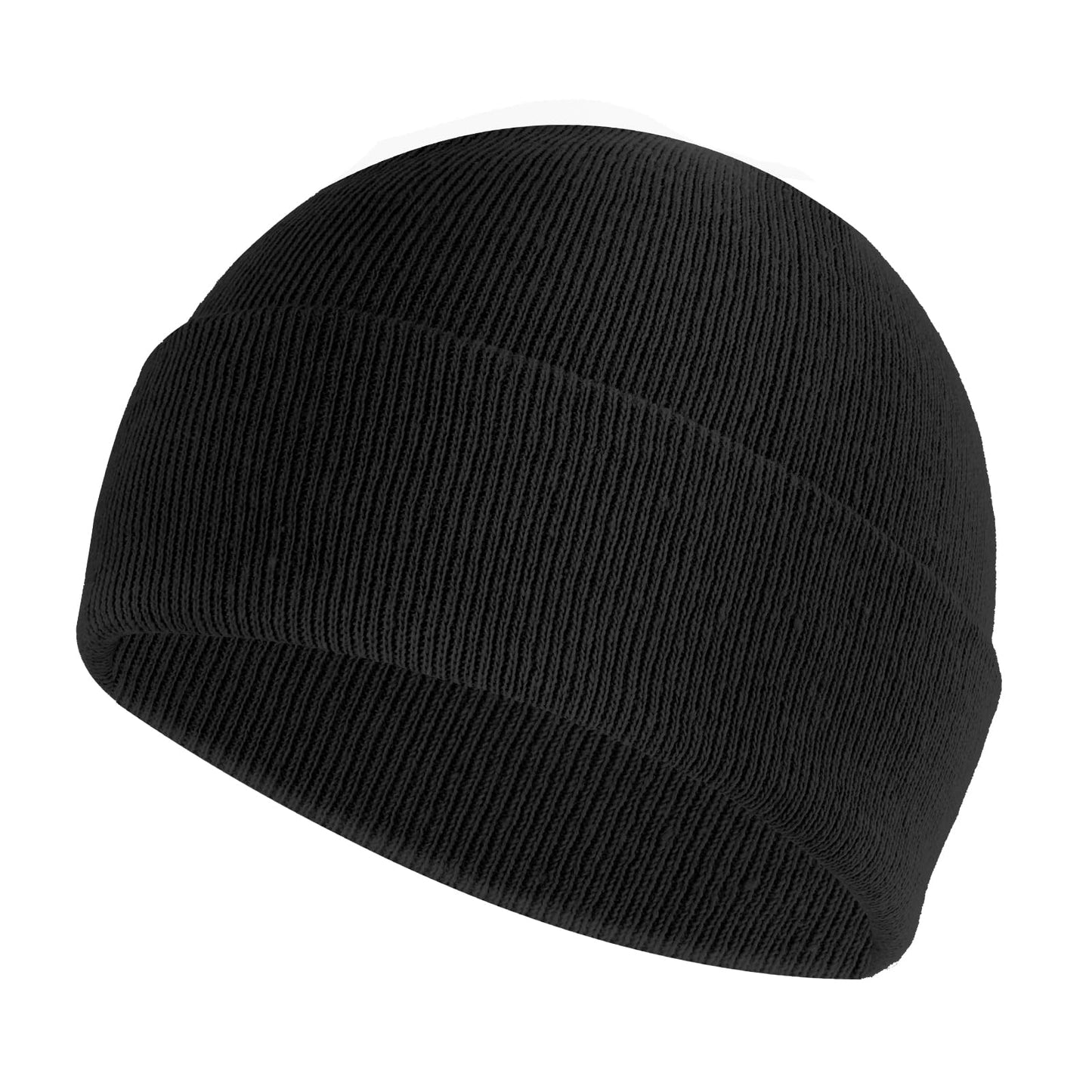 COMNICO 1 PC Knit Hat Winter Beanies Unisex Pure Cotton Windproof Beanie Hat Skull Cap Warm Snug Hat Compression Cap for Men Women (Black)