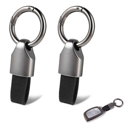 Sibba Keychain Key Chain Rotatable Rings Clip Wristlet Chains 2 PCS Cute Car Interior Keys Rings Organization Leather Strip Keyring Holder Aesthetic Fixed Spring Lanyard Multiple Strap