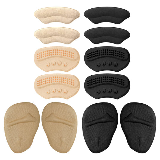Sibba 6 Pairs Heel Grips Shoe Pads Liners Inserts Metatarsal Pad for Too Loose Shoe Boot High Heel Insoles Ball of Cushions Pain Relief Toe Support Protectors Foot Care Protectors for Women Men