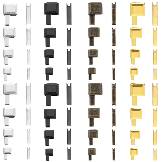Wanmu 64Pcs Metal Zipper Latch Slider Retainer, Zipper Repair Kit, Insertion Pin, Zipper Bottom, Zipper Stopper for Metal Zipper Repair, Zip Sewing Replacement DIY (4 Colors 4 Sizes)