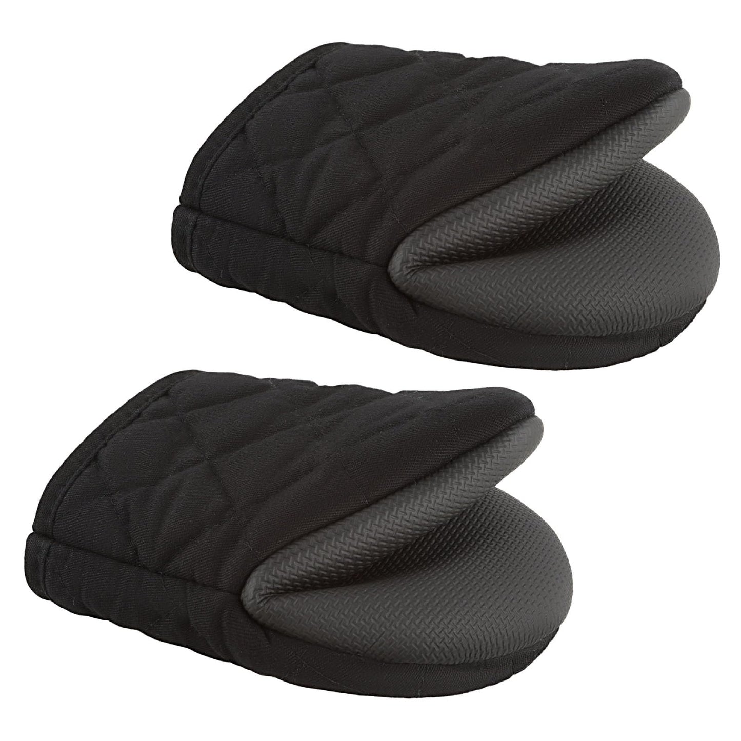 Sibba Oven Mitts Pot Holders Sets 2 PCS Non-Slip Silicone Grip Heat Hot Resistant Pads Pair Apartment Essentials Kitchen Grilling Mittens Thick Glove Cooking Cuisine Short Hotpot Potholders