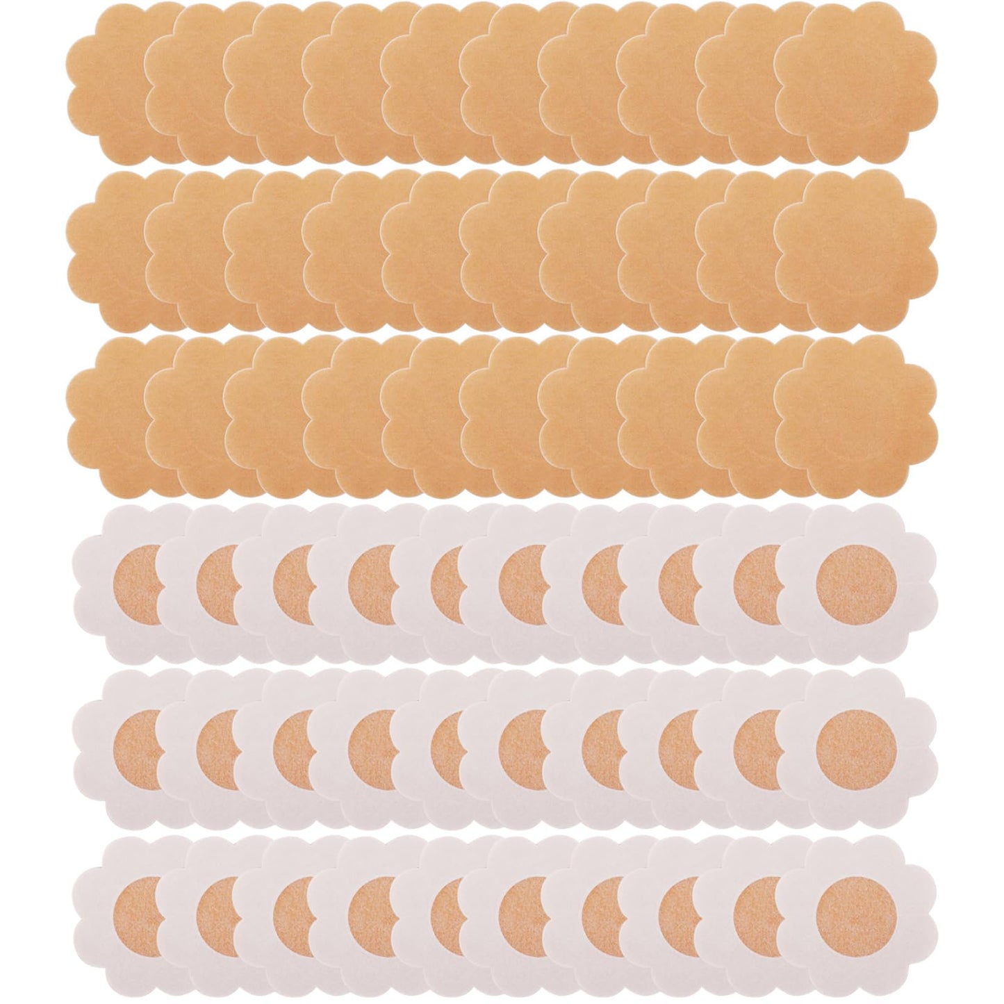 Sibba Nipple Covers Thin Breast Petals 60 Pcs No Show Chest Pasties Pads Lift Beds Cakes Tape Cover Pack Pasty Nipplecovers Shield Nude Skin Bras Boob Stickers Women Dress Fitting Accessories