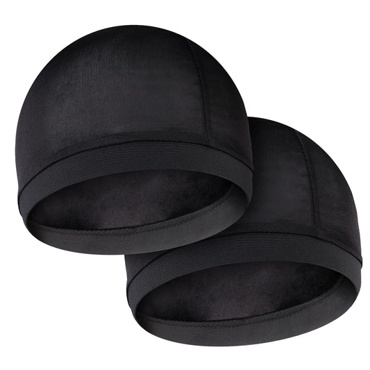 Sibba Silky Wave Caps for Men Elastic Band Durags Stocking Caps for 360 540 720 Waves Soft Breathable Shower Cap Bath Accessories Unisex Adults Kids Skullies Beanies (2pcs wave caps)