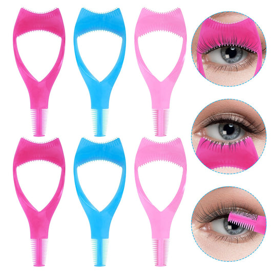 Sibba 6Pcs Mascara Shield Guard, Lashes Buddy, Silicone Upper and Lower Mascara Applicator Lash Guard, False Eyelashes Applicator, Reusable Eye Makeup Tool for Women and Girls (Blue)