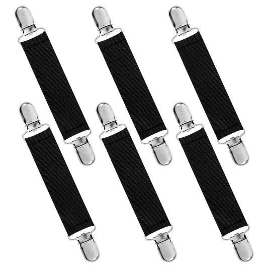 COMNICO Winter Mitten Clips 6pcs Elastic Nylon Stainless Steel Gloves Clip for Kids Adults Dress Cinch Sweater Cardigan Shawl