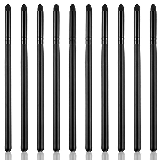 Sibba Eyeliner Smudge Brush 10 Pcs Pencil Pointed Professional Applicator Sponge Blending Applicator Reusable Tip Tool Facial Brushes Soft Bristles for Eyeshadow Eyebrow Women