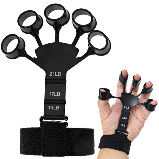 Sibba Finger Strengthener, Adjustable Finger Grip Strengthener, Finger Exercise Trainer for Strength, Forearm Finger Strength Gripster for Hand Therapy & Rock Climbing