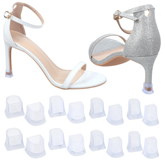 COMNICO 8 Pairs High Heel Protectors Heel Caps Shoes Replacement Tips Pin Non-Slip Anti-Noise Stiletto Heel Stoppers Covers Silent for Repairing Shoes Grass Wedding Gravel Wetlands Outdoor Events()