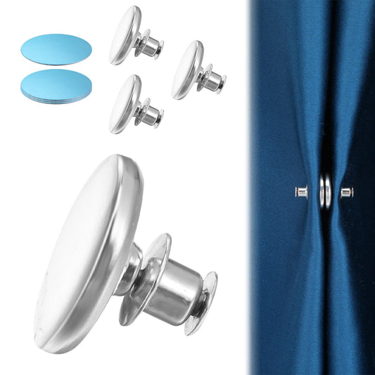 Wanmu Pack of 4 Magnetic Shower Curtain Side Clips, Magnets for Curtains Leak-proof Buckle for Shower Curtain Magnetic Closure Curtain Magnetic Button Windproof Stopper Splash Guard Clips