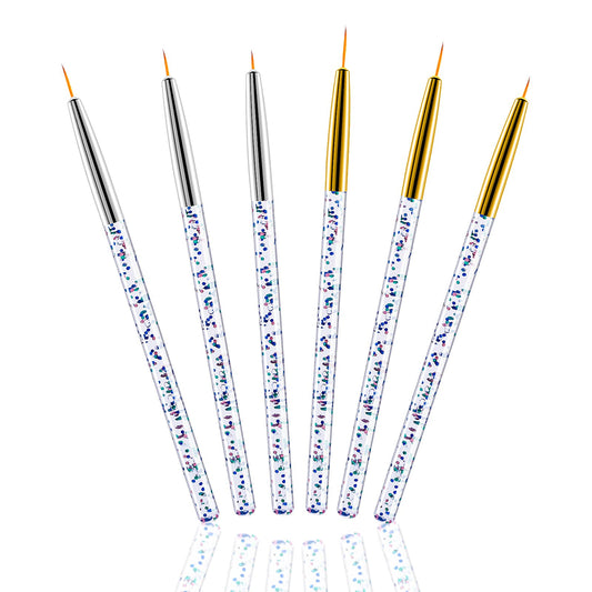 Sibba 12 Pieces Eyeliner Brush Line Fine Pointed Micro Brushes Set Applicators Eye Angled Thin Acrylic Wands for Water Activated Makeup Face Painting Kit Nail Art Pen Brow Groomers