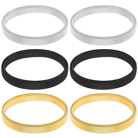 COMNICO Sleeve Garters, 6 Pcs Anti-Slip Stretchy Metal Armbands Arm Elastic Shirt Sleeve Holders Gold Silver Black Elastic Band Adjustable Long Sleeves for Men and Women