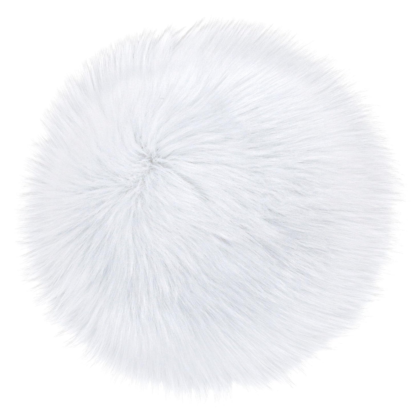 Sibba Bedroom Area Rug Fluffy Faux Fur Fuzzy Long Fireplace Hide Round Carpet Chair Cover Cushion Pad Plush Washable Table Cover Home Kitchen Decorative(14 Inch,White)