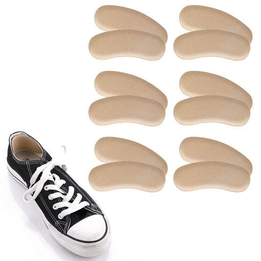 Sibba 12Pcs Heel Grips for Ladies Shoes and Mens Shoes Thick Back Insole Heel Cushion Pads Self-Adhesive Shoe Inserts Liner for Loose Shoes Prevent Heel Slipping (Skin Color)