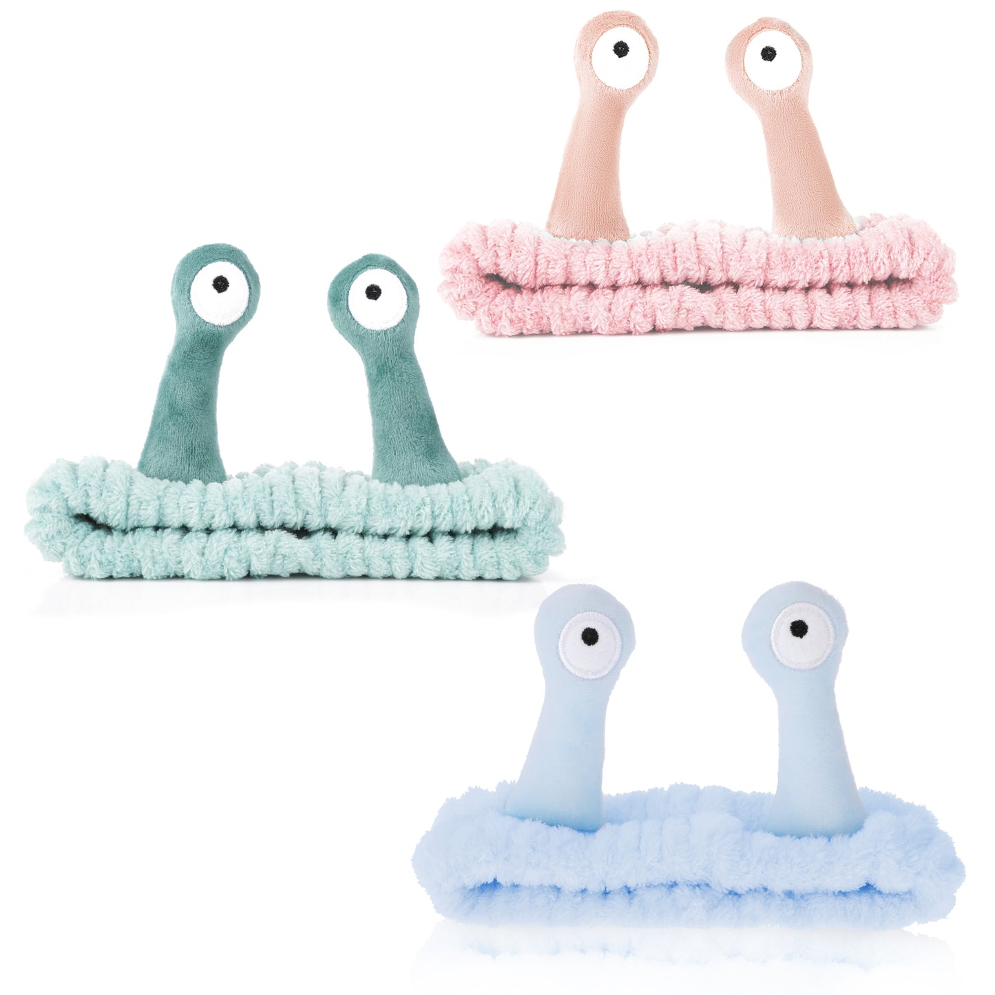 3 Pieces Face Wash Headband Spa Headband Facial Makeup Hair Band Skincare Head Wraps Cartoon Elastic Head Band Cute Frog Snail Crab Creative Hair Accessories for Shower (Green, Blue, Pink, one size)