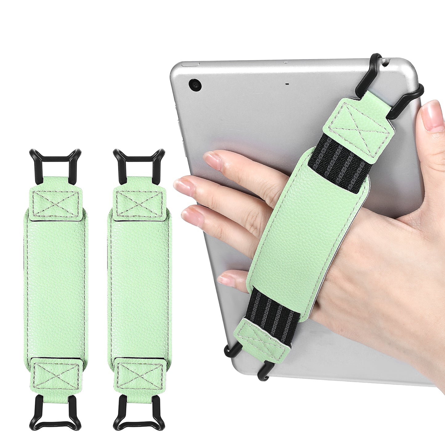 Wanmu 2 Pack Security Hand Strap for 6-8" eReaders Fire Tablet, High Elasticity Anti-Drop Strap Lightweight Finger Grip Holder for Pad E-Book Tablet (Green)