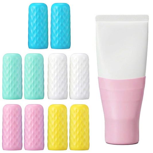 Sibba 10 Pack Travel Essentials Silicone Bottle Covers, Spill Proof Bottle Cover, Leak Proofing Elastic Sleeves, Cruise Essential, Fits Various Travel Size Bottles