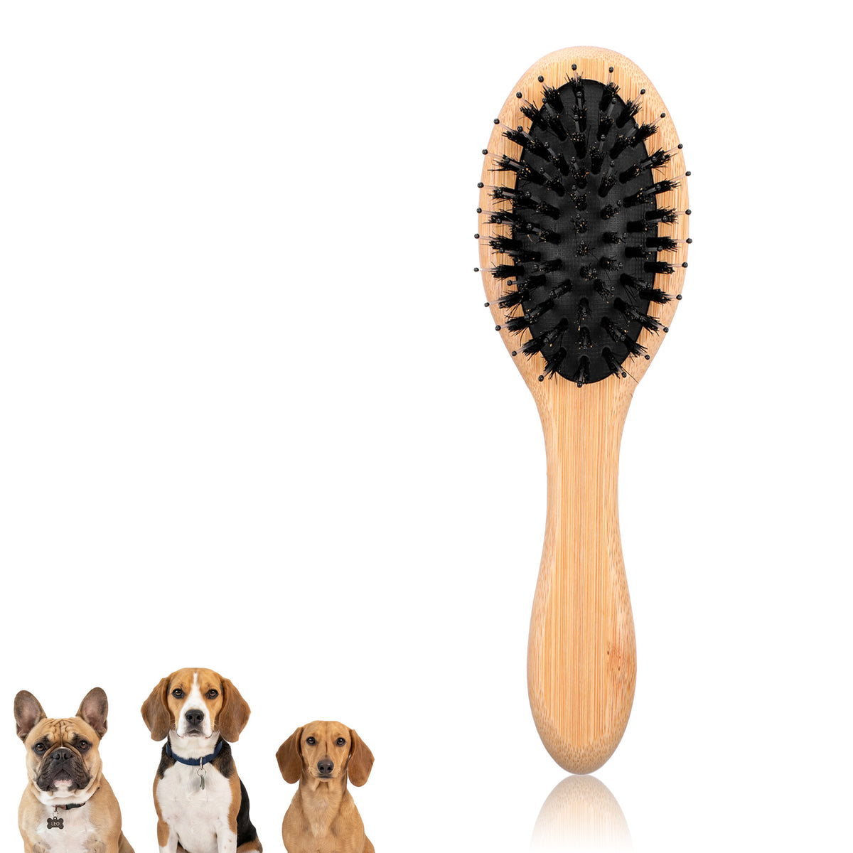 YUXIANLB Pet Soft Brush with Wood Handle, Boar Bristle Pet Brush