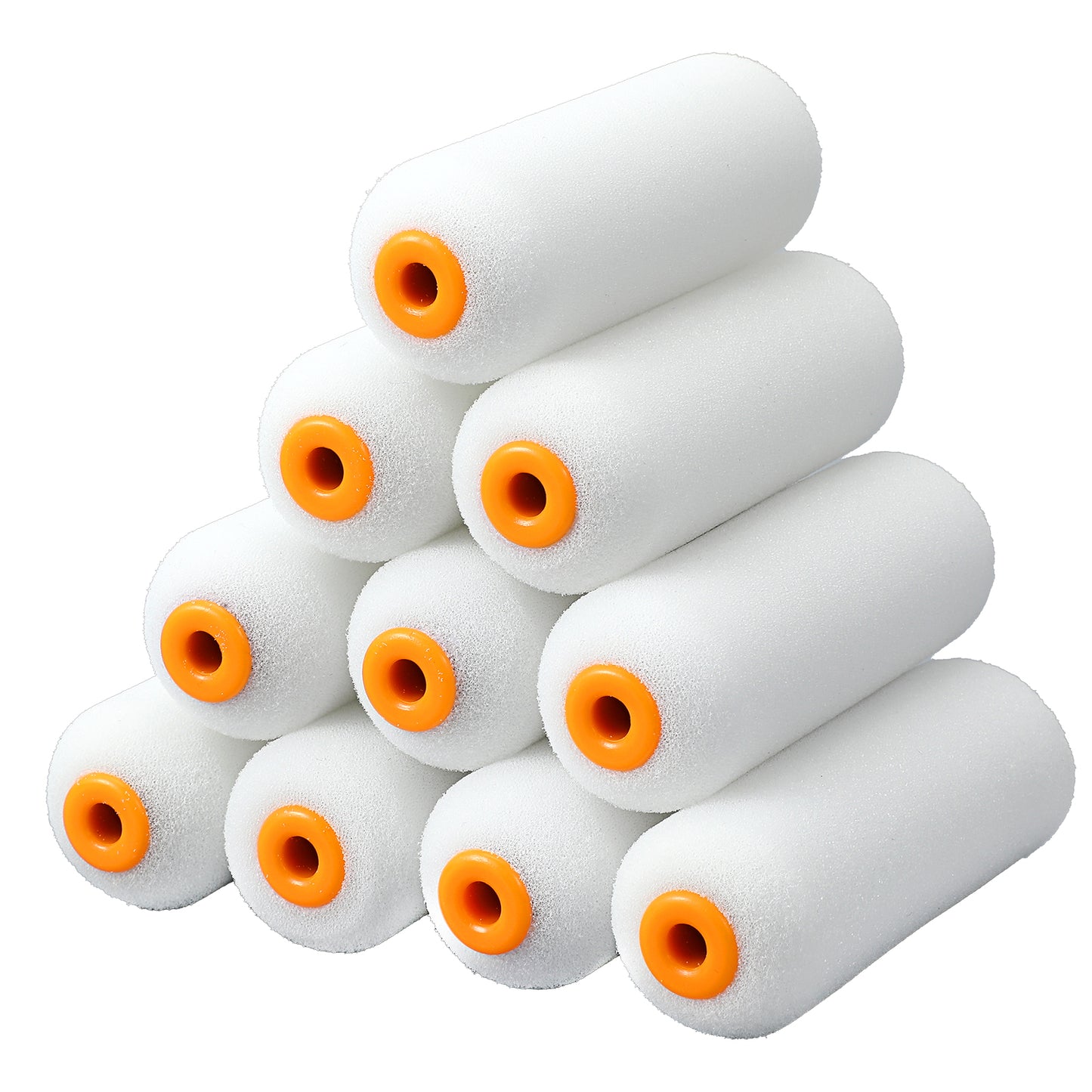 10 Pack Foam Paint Rollers 4 Inch Mini Paint Roller Covers High Density Foam Rollers Mini Foami Sponge Paints Roller Cover for All Flat Surfaces Wall Furniture Cupboard Cabinets Doors Tables