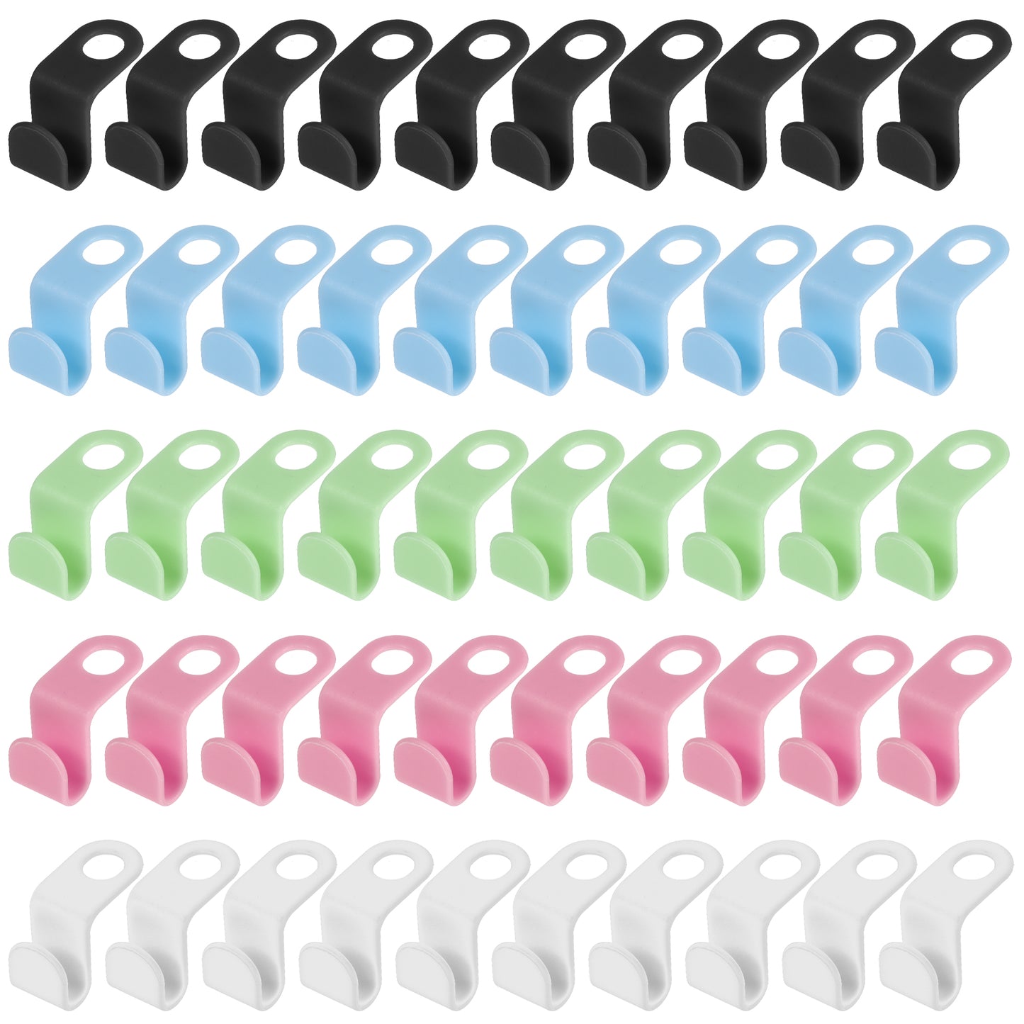 Sibba Clothes Hanger Connector Hooks, 50 Pieces Cascading Hangers, Hanger Extender Clips, Closet Organizer for Space Saving(Black, White)