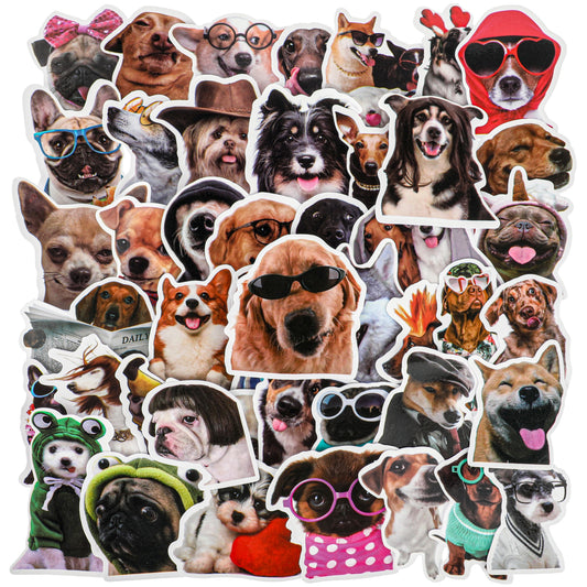 100pcs Funny Dog Stickers Cute Animal Sticker for Journaling Laptop Scrapbook Water Bottles Guitar Suitcase Phone Snowboard Puppy Decals Waterproof Vinyl Gifts for Adults Boys Girls Gift