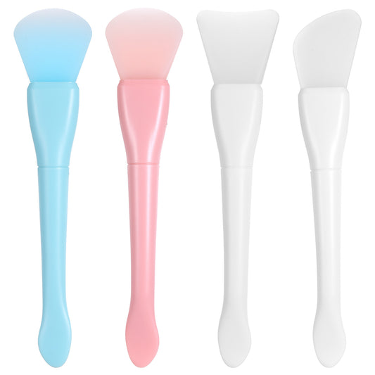 4PCS Silicone Face Mask Brush Applicator Soft Facial Mask Brush BB CC Cream Spatula Flexible Facial Mud Masks Applicators Hairless Body Lotion Butter Applicator for Clay Charcoal Body Lotion