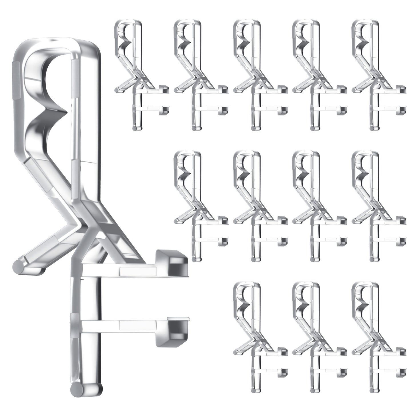 YUXIANLB 12 Pcs Hidden Channel Valance Clips, 1-7/8 inch Hidden Clear Plastic Blinds Valance Clips for Valances with a Groove in The Back Replacement Clip for Blinds Wood & Faux Wood Window Blind