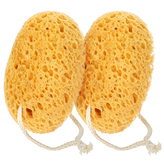 Wanmu 2Pcs Bath Sponge, 6.1 Inch Soft Exfoliating Body Scrubber Shower Sponges, Large Foam Loofah Face Puff for Women, Men, Teenager Body Cleansing Supplies