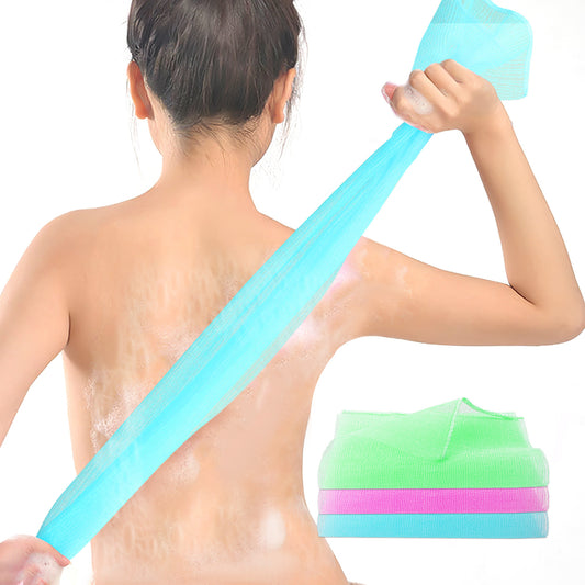 3 Pieces Exfoliating Washcloth Japanese Body Back Scrubber Korean Exfoliating Luffah Towel Beauty Shower Loofah Luffa Sponge Cleaner Scrub Wash Cloth for Men Women Dead Skin Remove (Blue+Pink+Green)