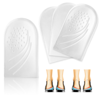 3 Layers Adjustable Heel Wedge Inserts for Supination & Pronation Correction Insoles Adhesive Medial Lateral Heel Insoles for Bow Legs Knee Pain Foot Alignment for Men and Women Orthopedic