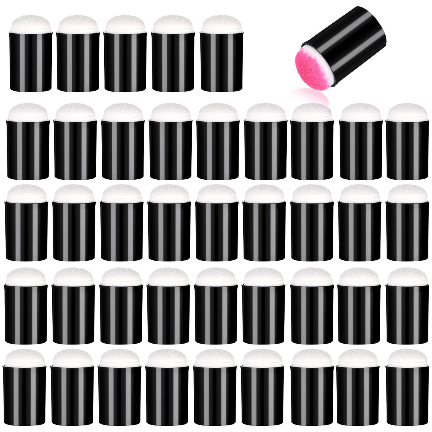 Wanmu 40 Pcs Finger Sponge Daubers, Craft Drawing Paint Sponges Dauber for Card Making Painting Stamping Ink Chalk Making