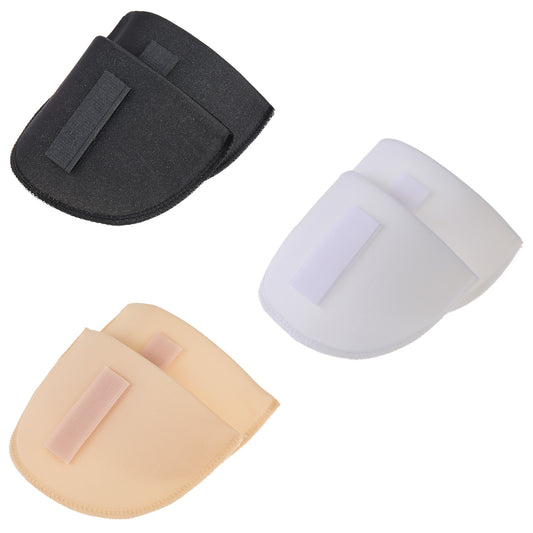 COMNICO 3 Pairs Covered Set-in Shoulder Pads 1.5cm Thickening Sloping High Low Shoulders Enhancer Foam Pads Breathable Clothing Sewing Supplies for Blazer Suit T-Shirt(Black+White+Skin color)