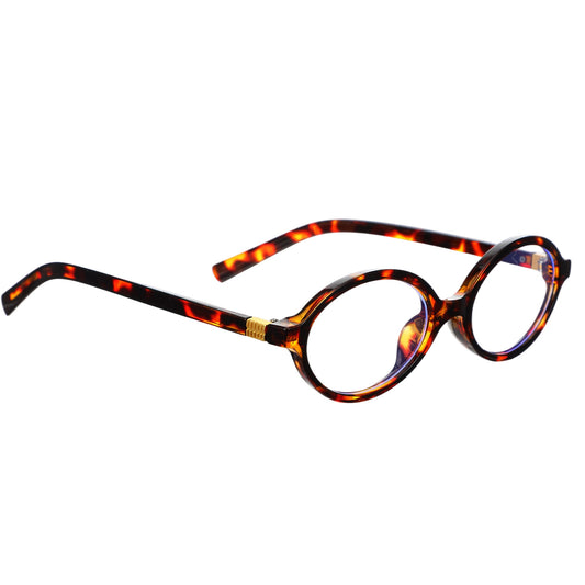 Sibba Blue Light Blocking Glasses for Women Men, Oval Glasses Retro Tortoise Frame Non Prescription Bluelight Nerd Eyeglasses 90s Y2K Small Face Fake Eyeglasses for Gaming/Computer/Screen