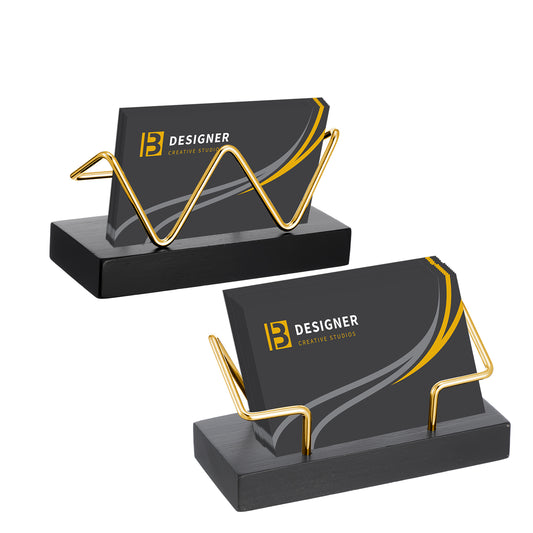 Sibba Business Card Holder Desk Display Stand Post Business Postcard Craft Show Flyer Wall Mount Catalog Case Owner Presentacion Decoration Appointment Reminder Office Organizers(W Black,Gold frame)