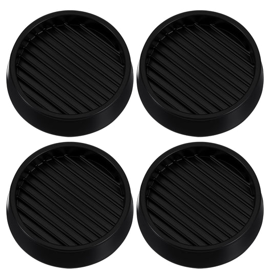Wanmu 4 Pcs Rubber Caster Cups, 2.4x2.4 Round Non Slip Furniture Pads, Anti-Sliding Hardwoods Floor Protector, Anti-Slip Desk Gripper Coasters for Bed, Chair, Couch Stoppers(Black)